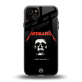 metallica black back phone cover | glass case for iphone 15 plus