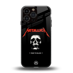 metallica black back phone cover | glass case for iphone 14 pro max