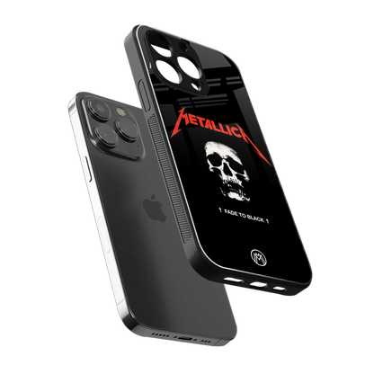 metallica black back phone cover | glass case for iphone 14 pro max