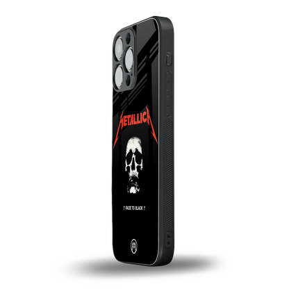 metallica black back phone cover | glass case for iphone 14 pro max