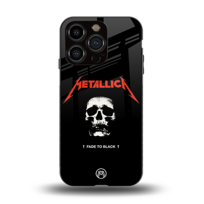 metallica black back phone cover | glass case for iphone 14 pro