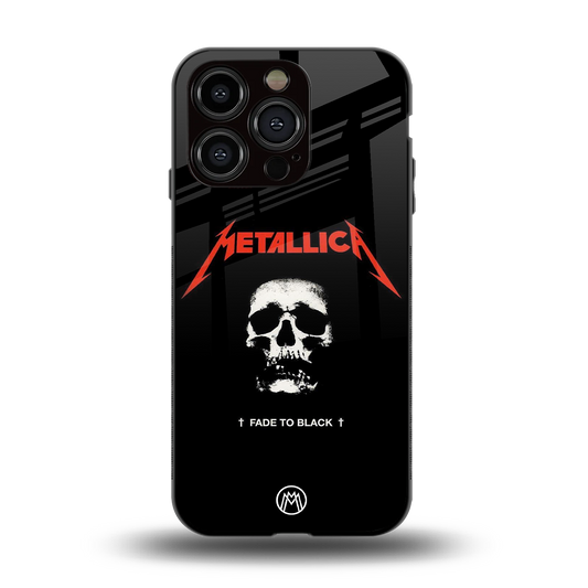 metallica black back phone cover | glass case for iphone 14 pro