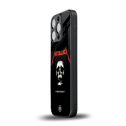 metallica black back phone cover | glass case for iphone 14 pro