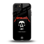 metallica black back phone cover | glass case for iphone 15