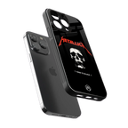 metallica black back phone cover | glass case for iphone 14 pro