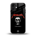 metallica black back phone cover | glass case for iphone 16 plus