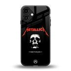 metallica black back phone cover | glass case for iphone 16 plus