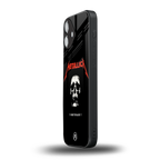 metallica black back phone cover | glass case for iphone 16 plus