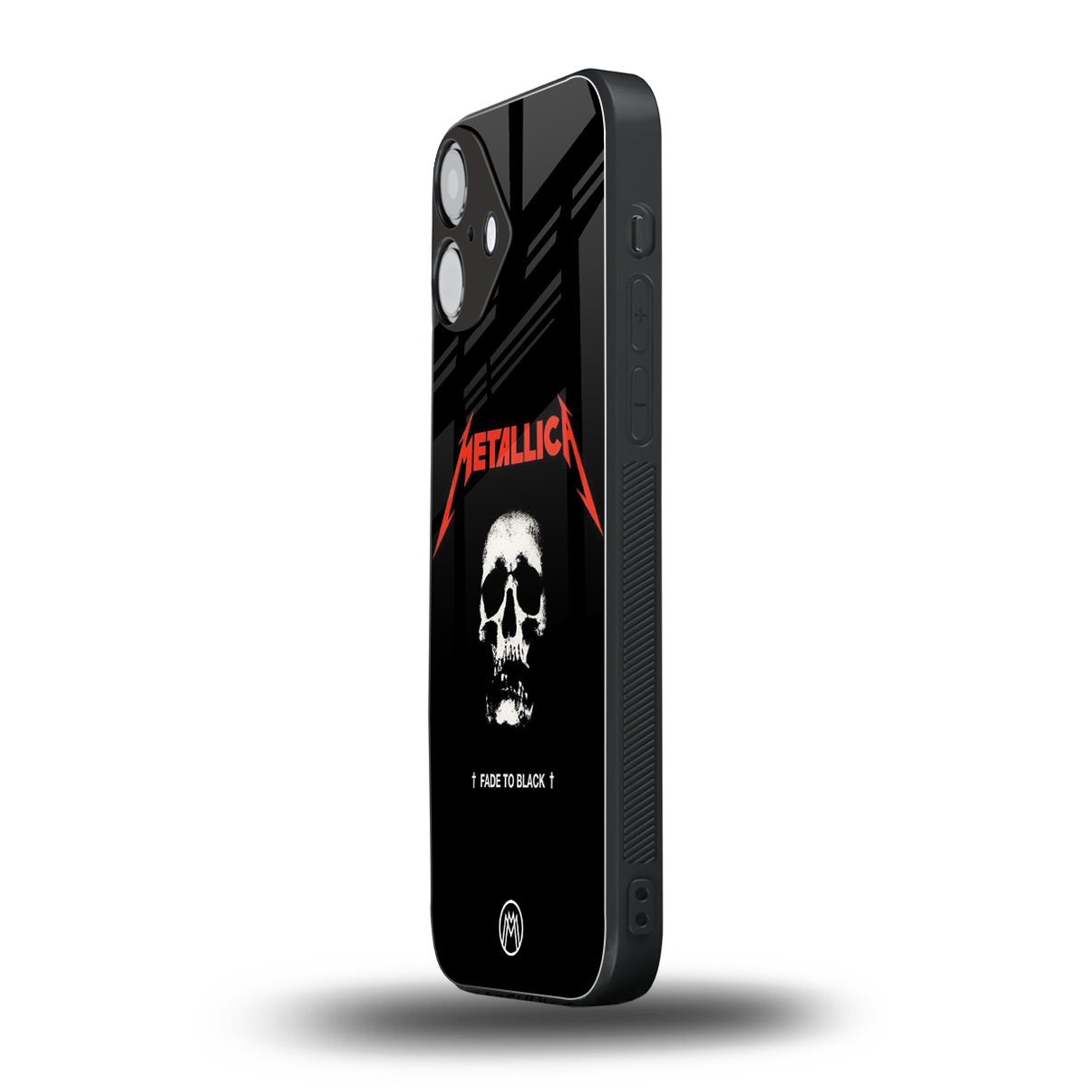 metallica black back phone cover | glass case for iphone 16 plus