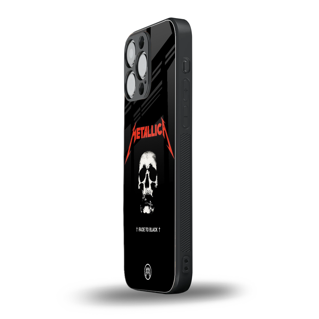 metallica black back phone cover | glass case for iphone 16 pro max