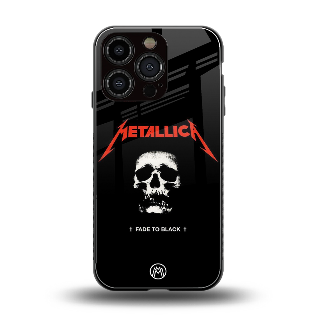 metallica black back phone cover | glass case for iphone 16 pro