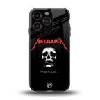 metallica black back phone cover | glass case for iphone 16 pro