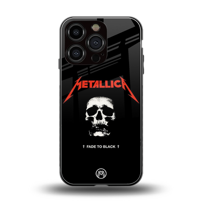 metallica black back phone cover | glass case for iphone 16 pro