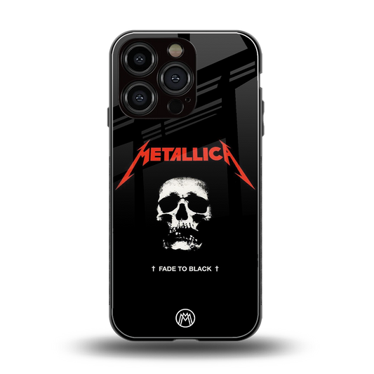 metallica black back phone cover | glass case for iphone 16 pro