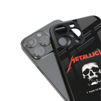 metallica black back phone cover | glass case for iphone 15
