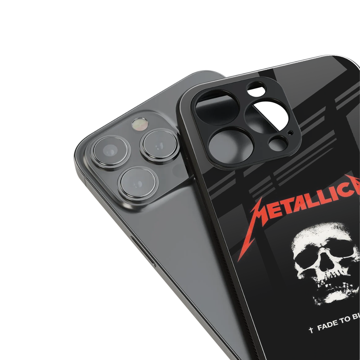 metallica black back phone cover | glass case for iphone 16 pro