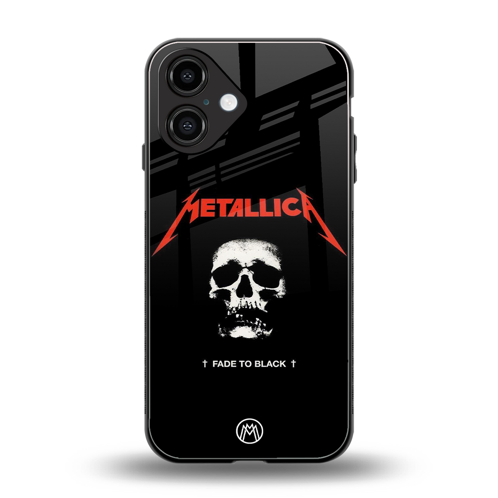 metallica black back phone cover | glass case for iphone 16