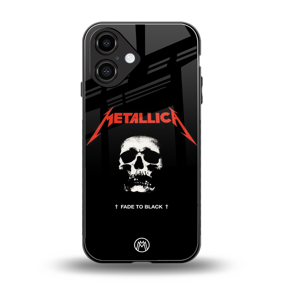 metallica black back phone cover | glass case for iphone 16