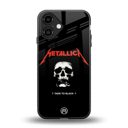 metallica black back phone cover | glass case for iphone 16