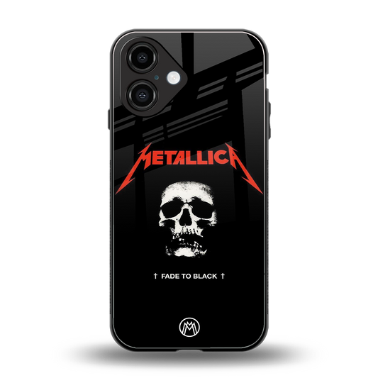 metallica black back phone cover | glass case for iphone 16