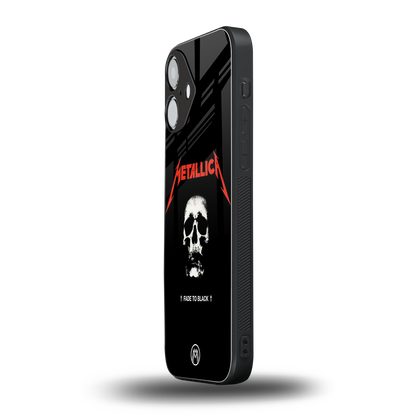 metallica black back phone cover | glass case for iphone 16