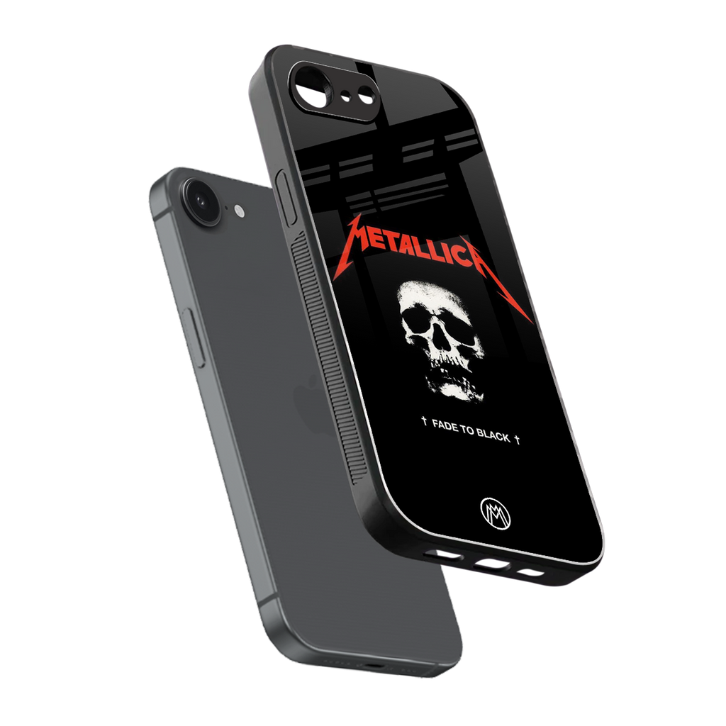 metallica black back phone cover | glass case for iphone 16e