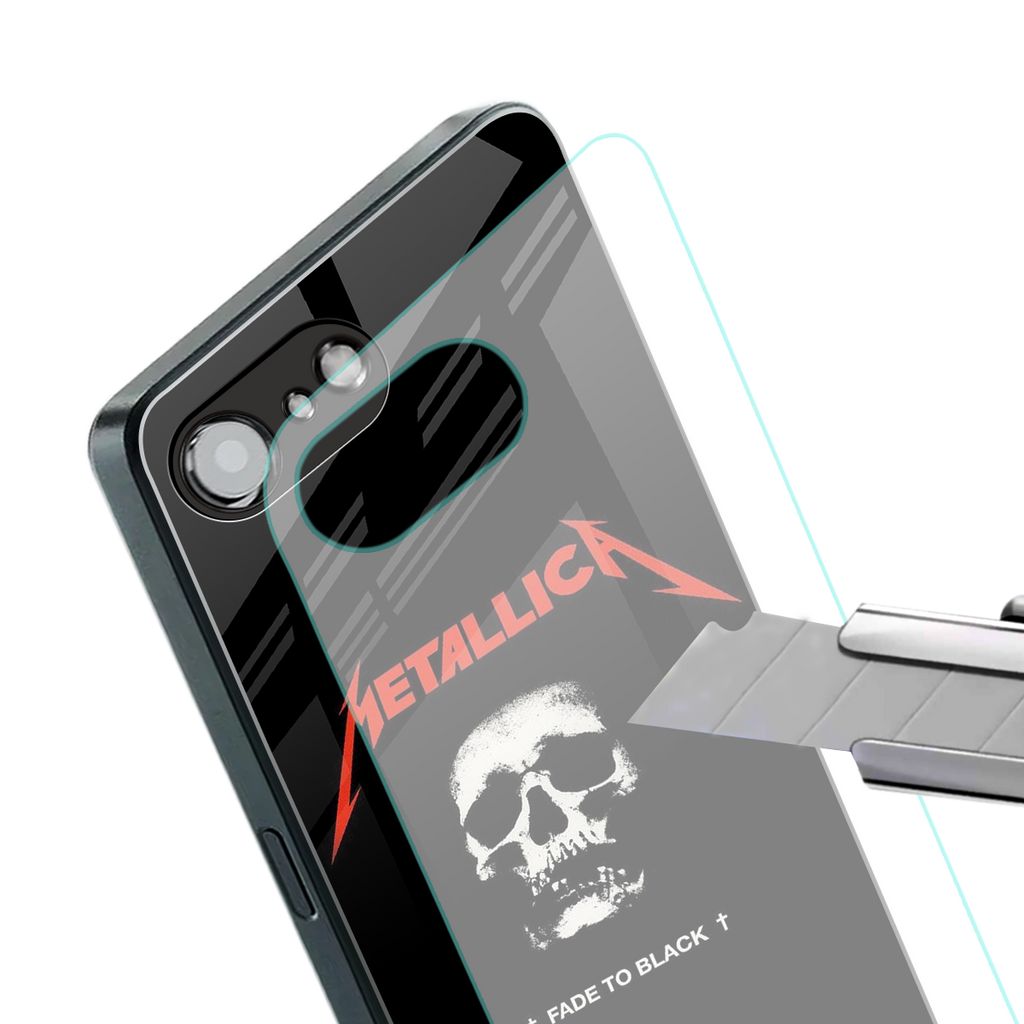 metallica black back phone cover | glass case for iphone 16e