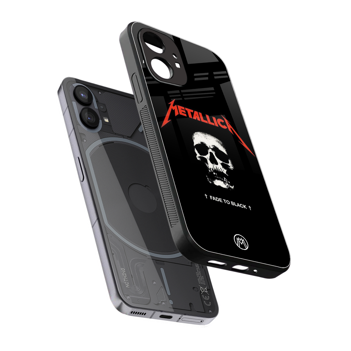 metallica black back phone cover | glass case for nothing phone 1