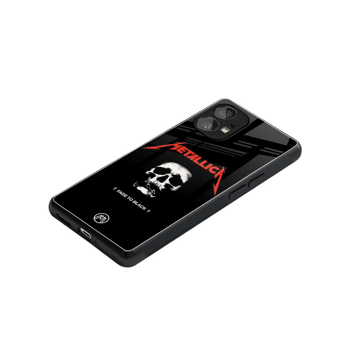 metallica black back phone cover | glass case for nothing phone 1
