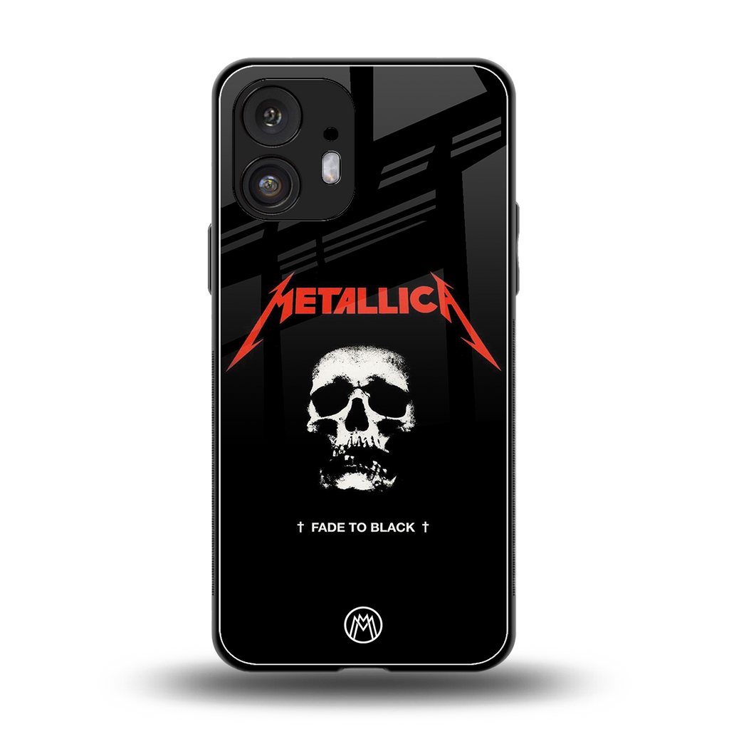 metallica black back phone cover | glass case for nothing phone 2
