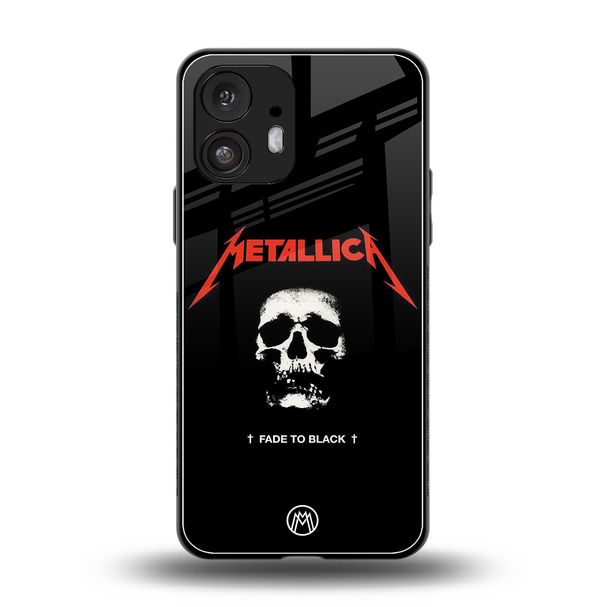 metallica black back phone cover | glass case for nothing phone 2