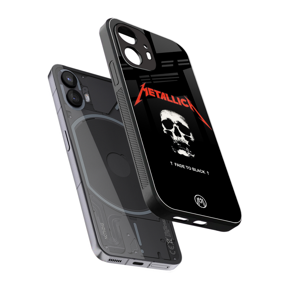 metallica black back phone cover | glass case for nothing phone 2