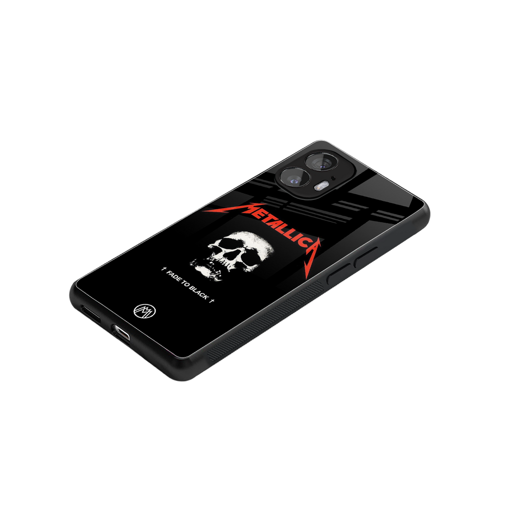metallica black back phone cover | glass case for nothing phone 2