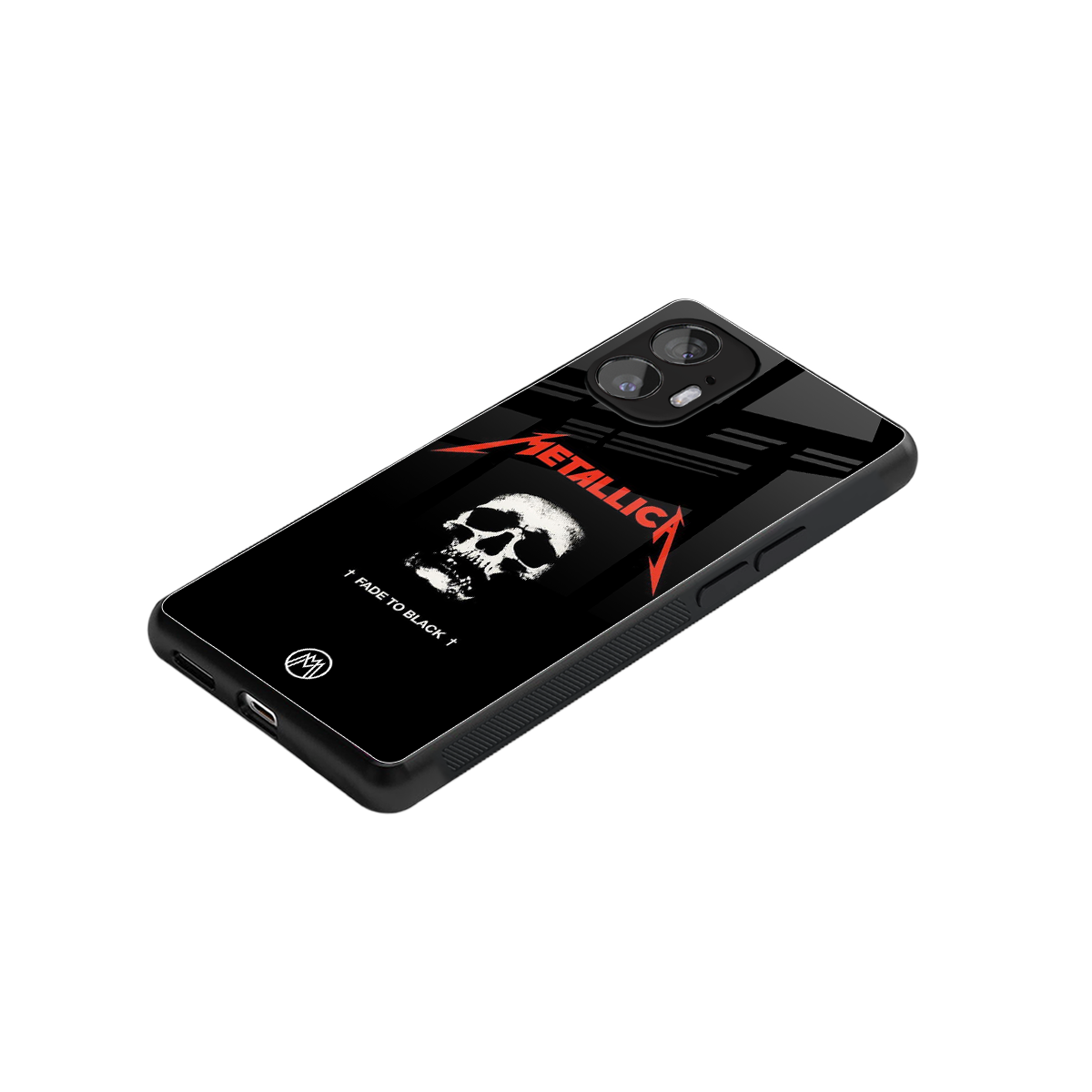 metallica black back phone cover | glass case for nothing phone 2