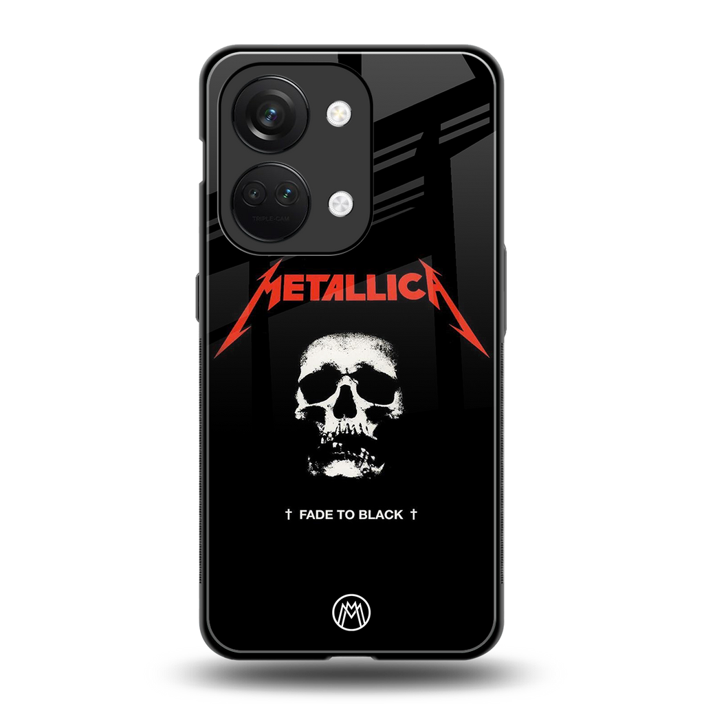 metallica black back phone cover | glass case for oneplus nord 3