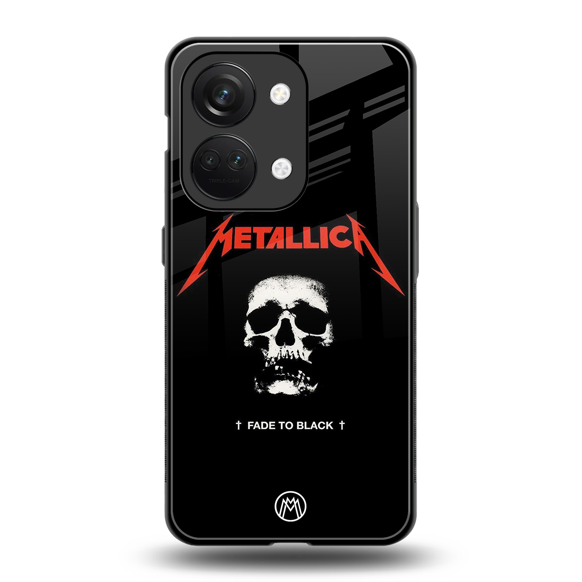 metallica black back phone cover | glass case for oneplus nord 3