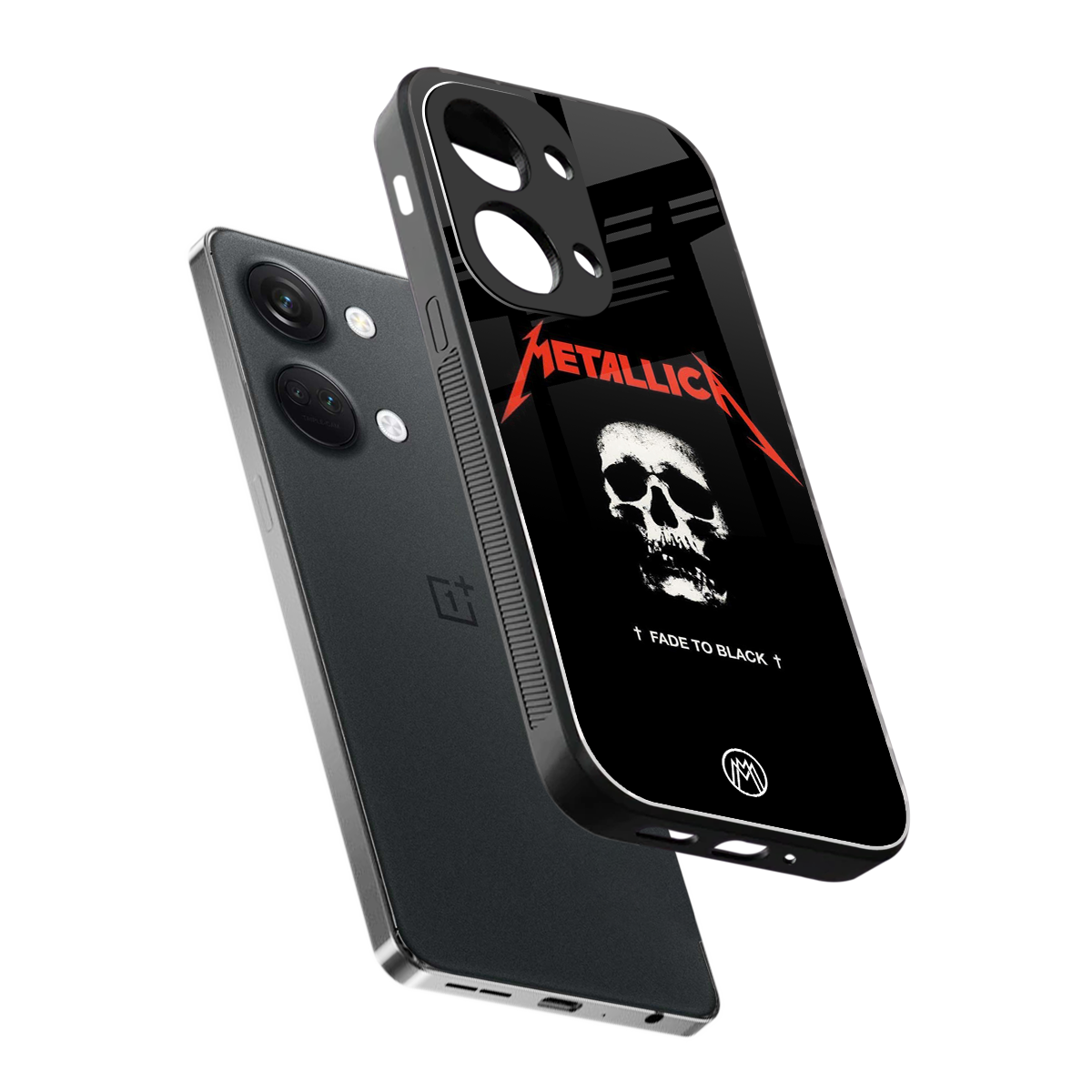 metallica black back phone cover | glass case for oneplus nord 3