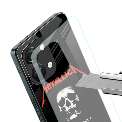 metallica black back phone cover | glass case for oneplus nord 3
