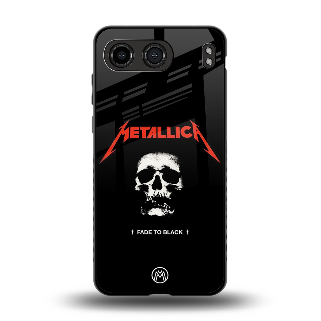 metallica black back phone cover | glass case for oneplus nord 4