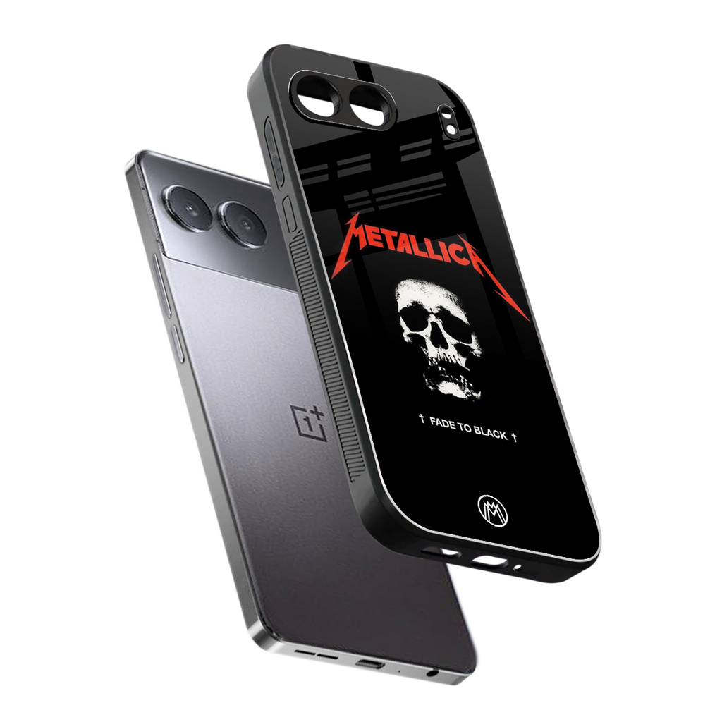 metallica black back phone cover | glass case for oneplus nord 4