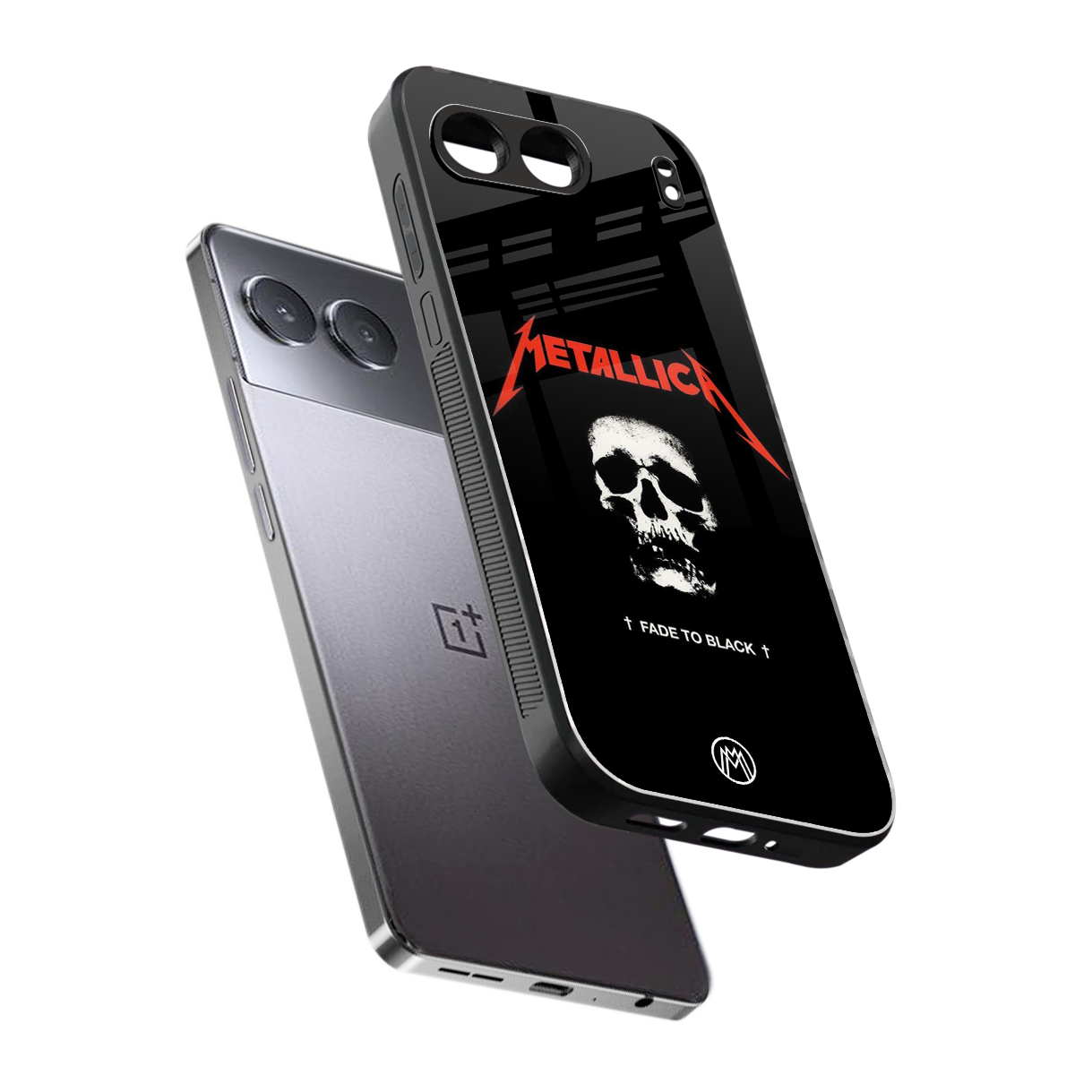 metallica black back phone cover | glass case for oneplus nord 4