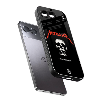 metallica black back phone cover | glass case for oneplus nord 4