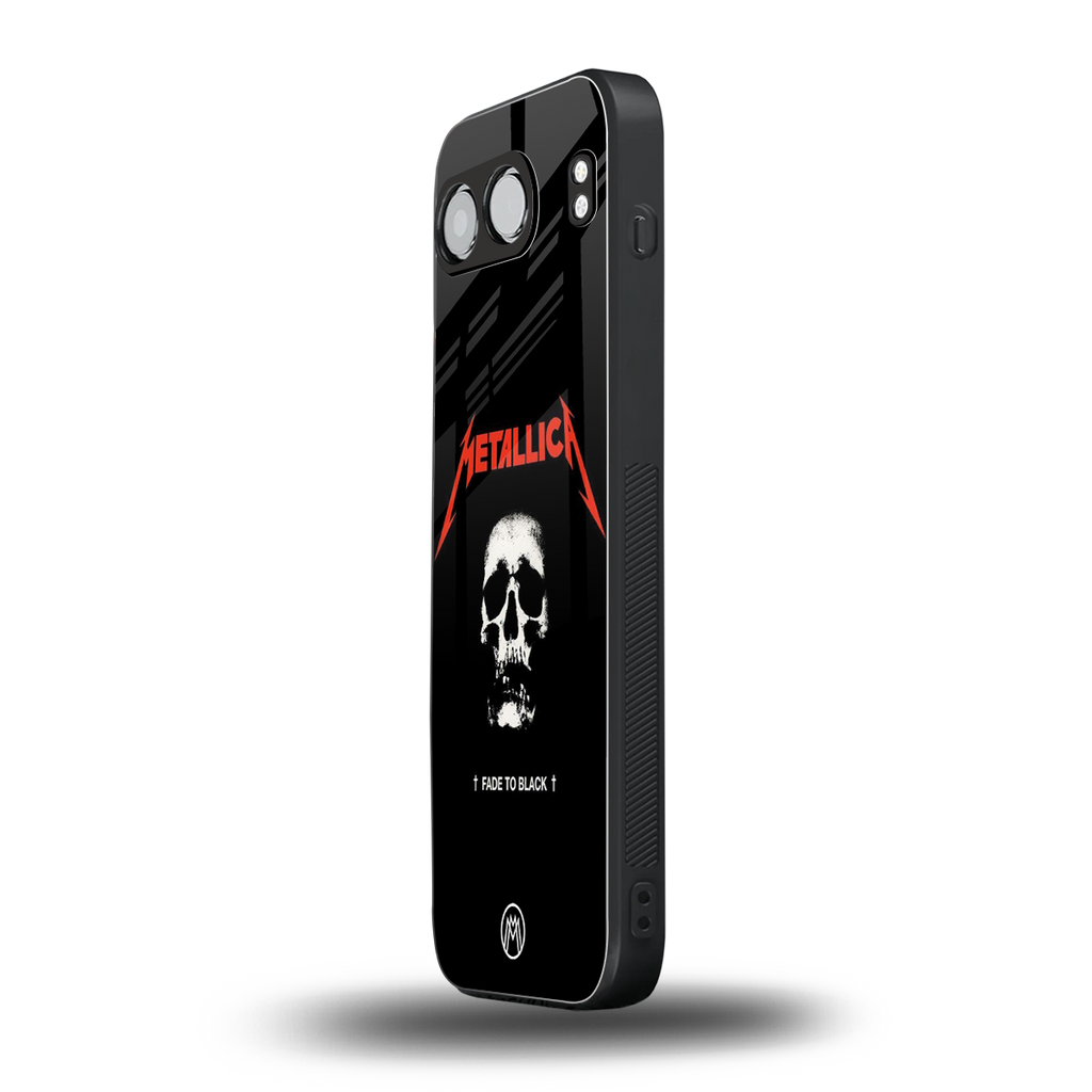 metallica black back phone cover | glass case for oneplus nord 4