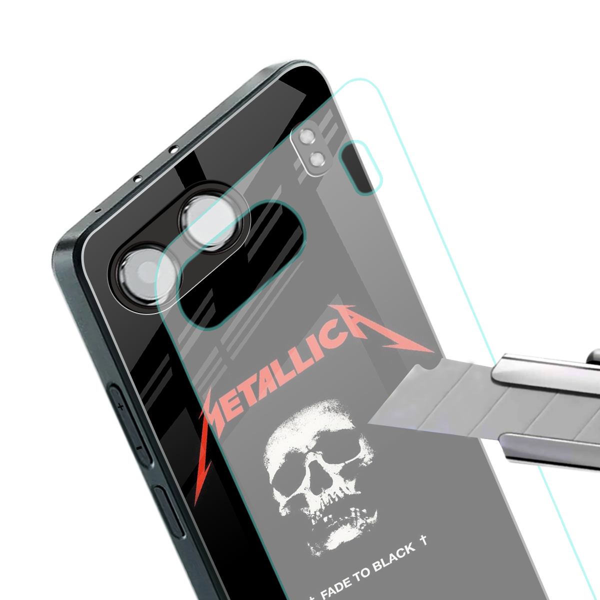 metallica black back phone cover | glass case for oneplus nord 4