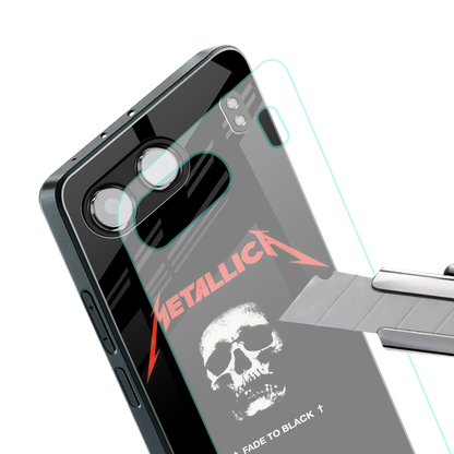metallica black back phone cover | glass case for oneplus nord 4