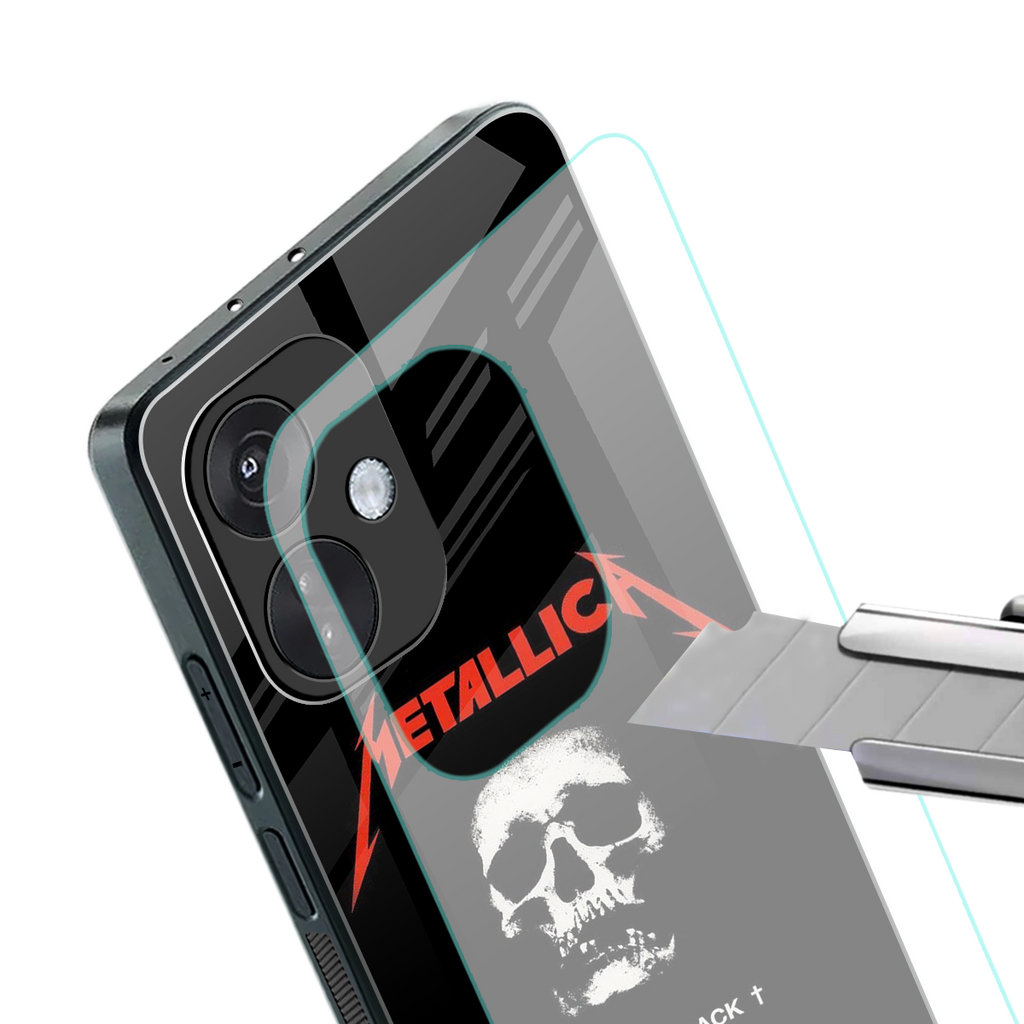 metallica black back phone cover | glass case for oneplus nord ce 3