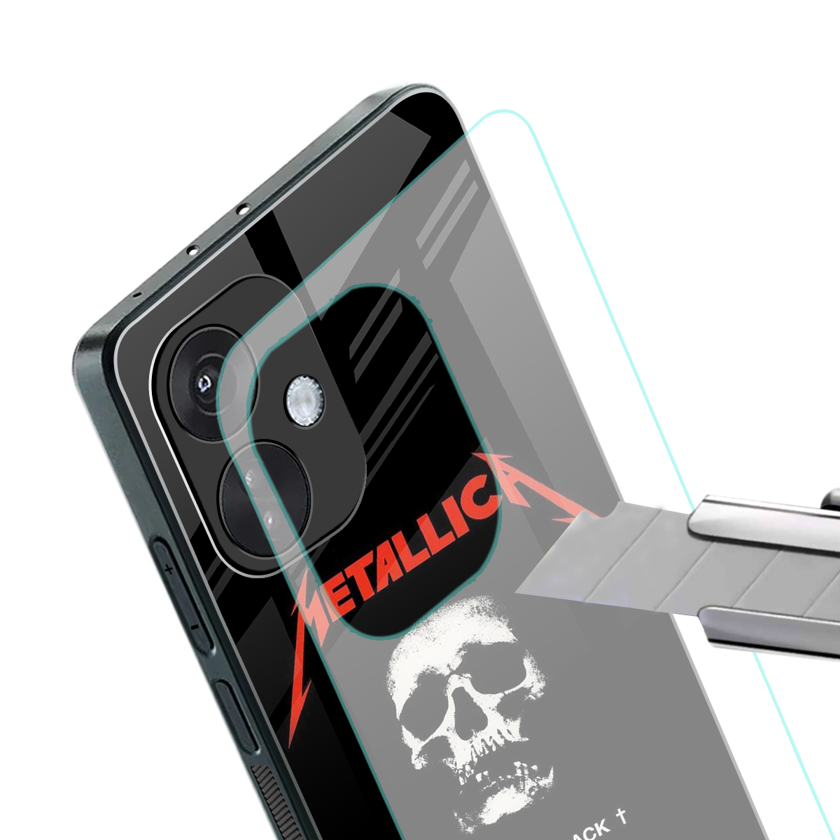 metallica black back phone cover | glass case for oneplus nord ce 3