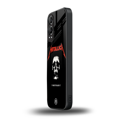 metallica black back phone cover | glass case for oneplus nord ce 4 lite