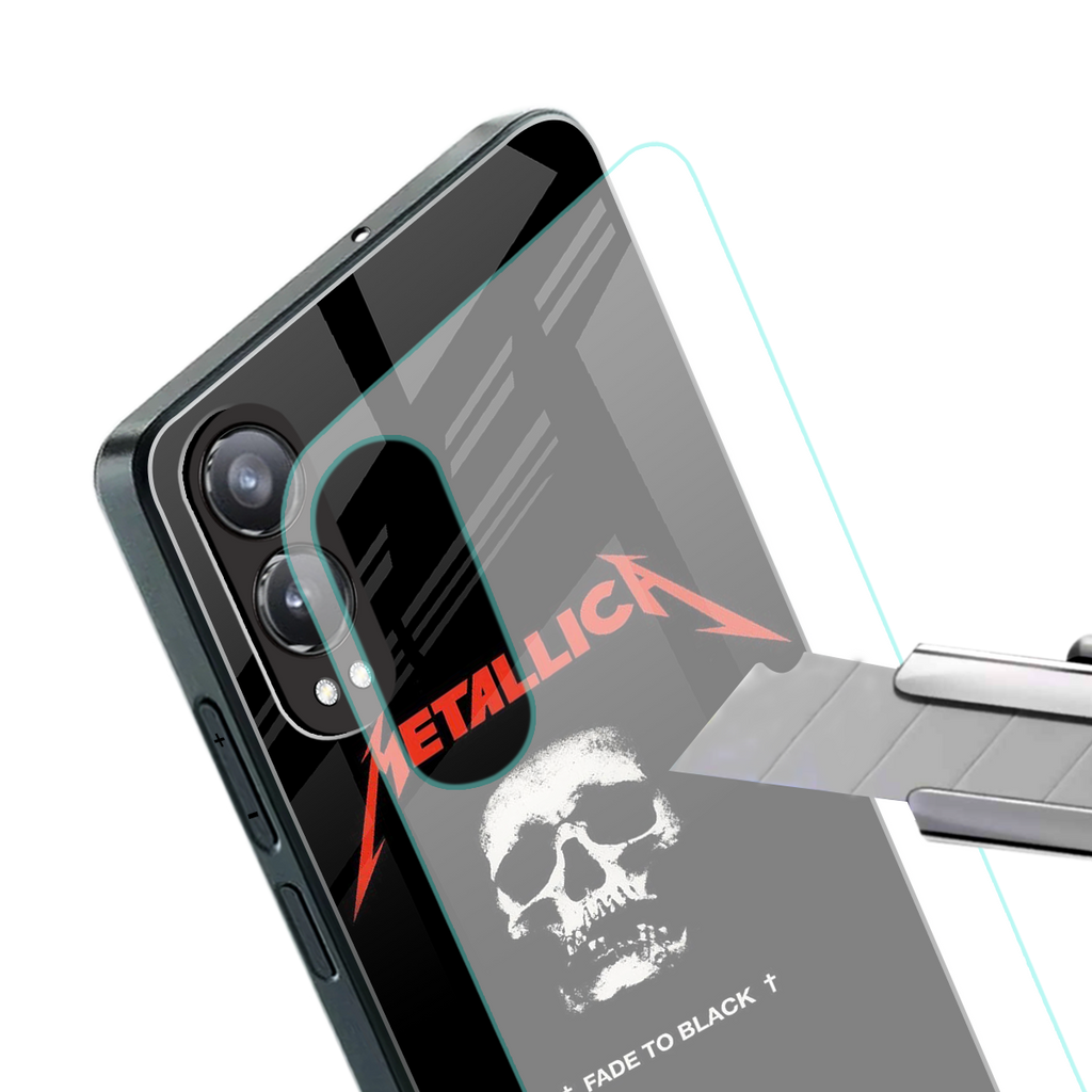 metallica black back phone cover | glass case for oneplus nord ce 4 lite