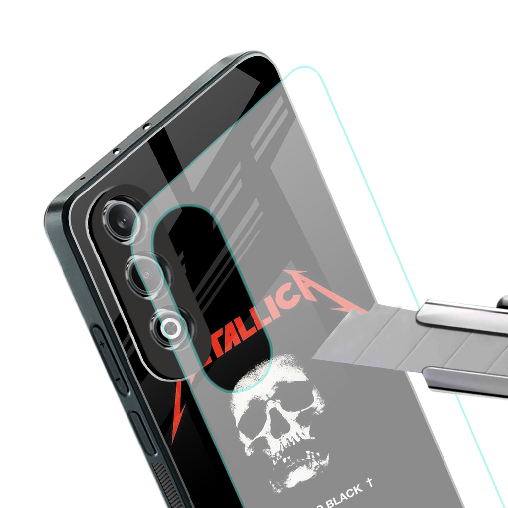 metallica black back phone cover | glass case for oneplus nord ce 4